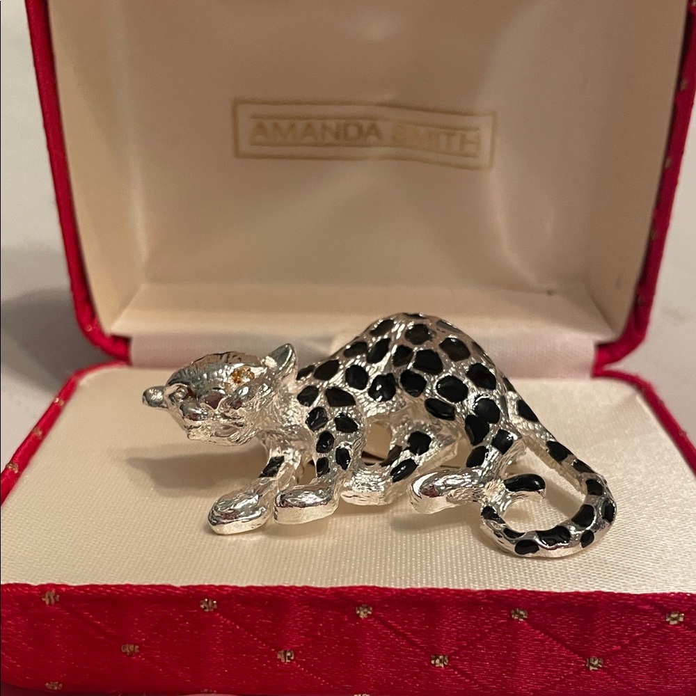 Amanda Smith Silver & Black Leopard Brooch
